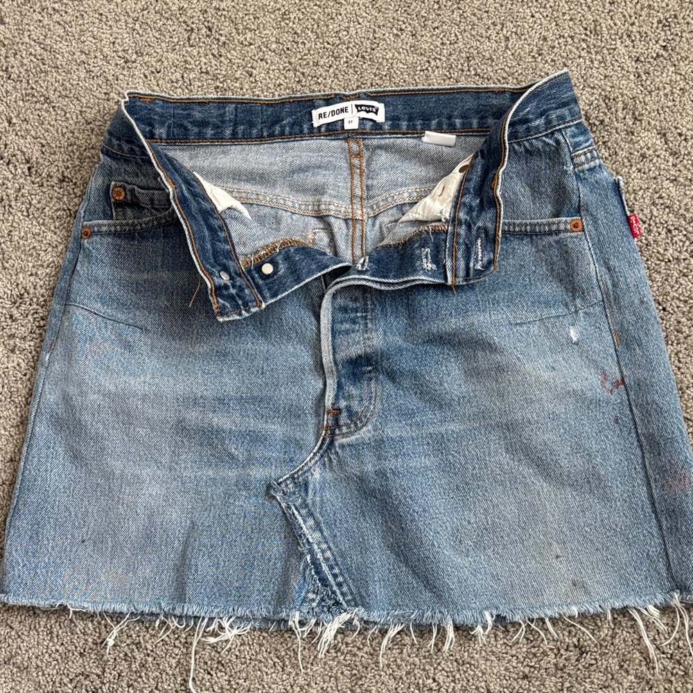 RE/DONE Levi's Classic Blue Denim Mini Skirt